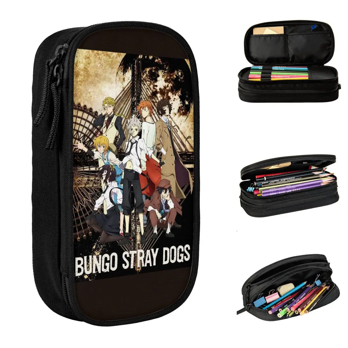 Класически бунго бездомни кучета аниме моливи калъфи моливи държач за писалка за момичета момчета голям капацитет молив чанти подаръци канцеларски материали . ' - ' . 0