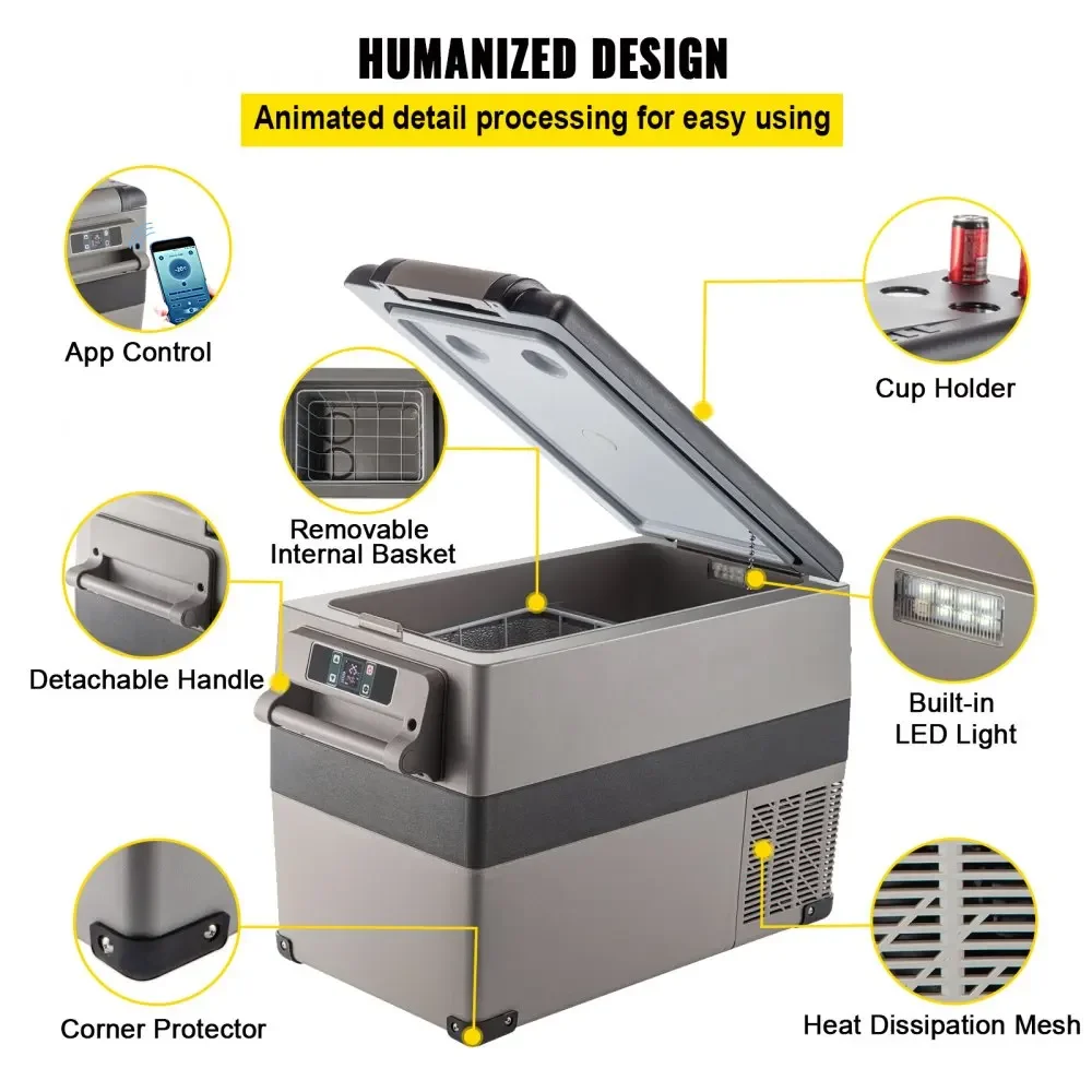 VEVOR автомобилен хладилник компресор преносим малък хладилник за кола, подходящ за шофиране, пътуване, външна и домашна употреба . ' - ' . 1