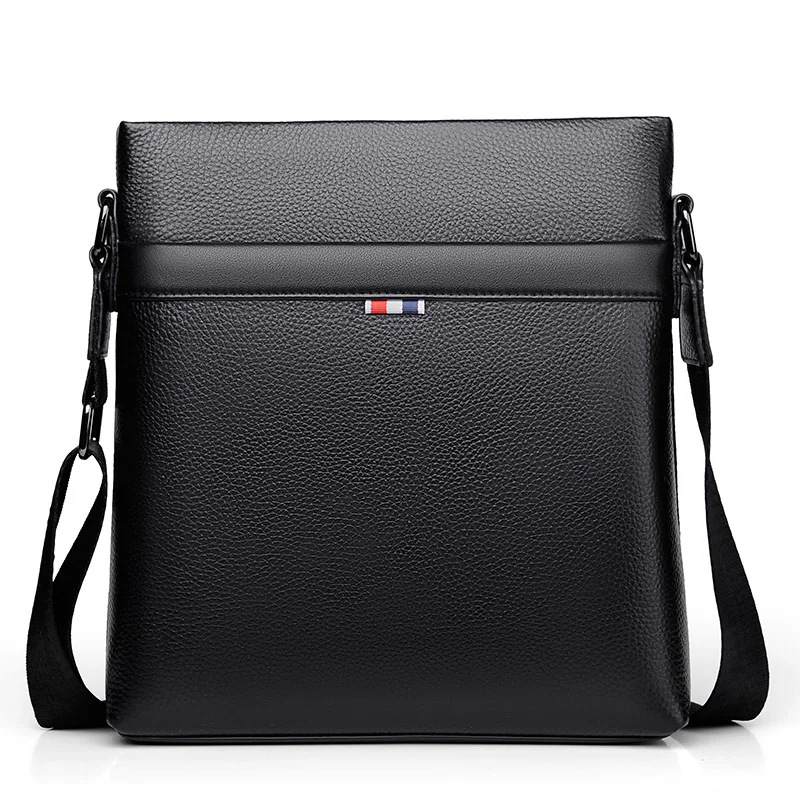 Луксозен мъжки първи слой телешка еднораменна чанта Мода многофункционална бизнес чанта модерна мека кожа мъжка чанта . ' - ' . 4