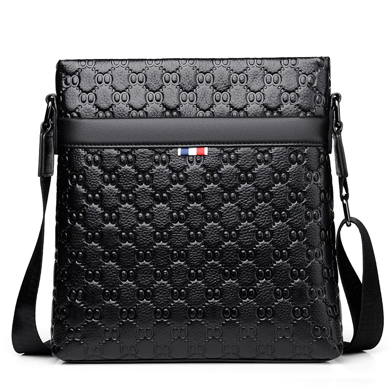 Луксозен мъжки първи слой телешка еднораменна чанта Мода многофункционална бизнес чанта модерна мека кожа мъжка чанта . ' - ' . 5