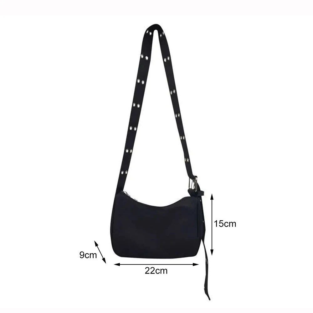 Ins мода жени Reviet широка каишка рамо чанти случайни найлон гърдите чанта женски Crossbody всички черен плаж пътуване подмишниците чанта . ' - ' . 5