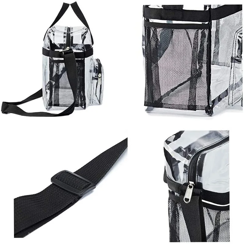 Прозрачен PVC дамски чанти за рамо Багаж с голям капацитет Преносима прозрачна чанта за съхранение за жени Чанти Дамска чанта Козметична . ' - ' . 4