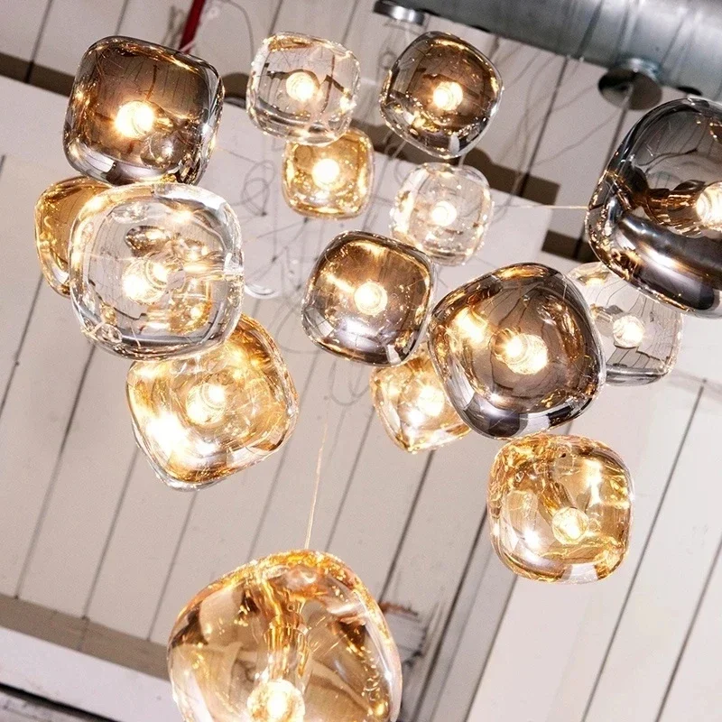 Модерен кристален LED арт полилей за стълбище Всекидневна Long Cristal топка висящи лампи Вътрешни кухненски островни осветителни тела . ' - ' . 1