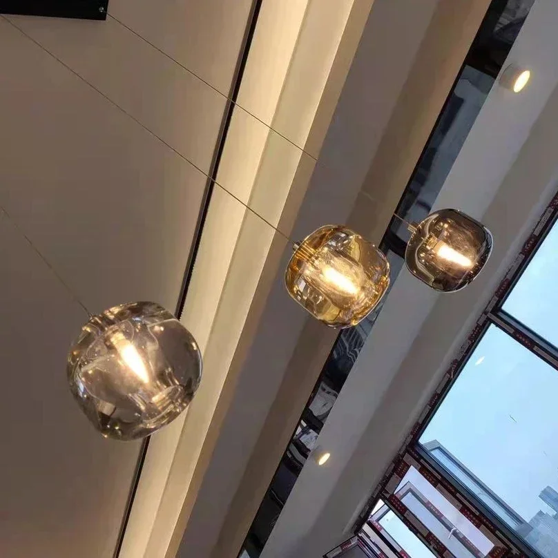 Модерен кристален LED арт полилей за стълбище Всекидневна Long Cristal топка висящи лампи Вътрешни кухненски островни осветителни тела . ' - ' . 4