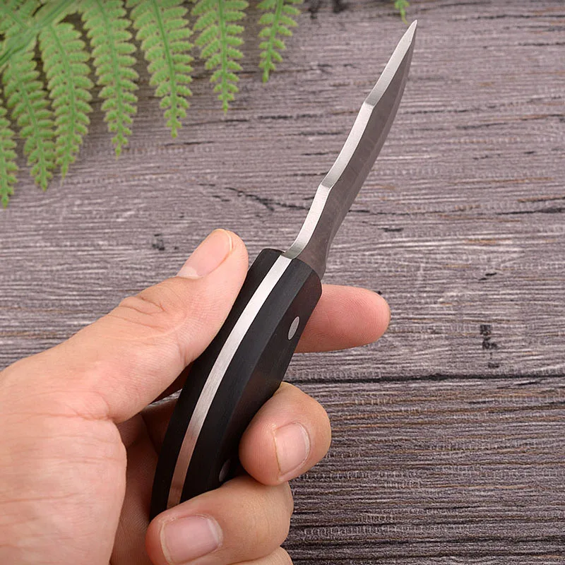 висока твърдост 3cr13 прав нож с фиксирано острие самозащита оцеляване на открито лов къмпинг нож дървена кил . ' - ' . 4