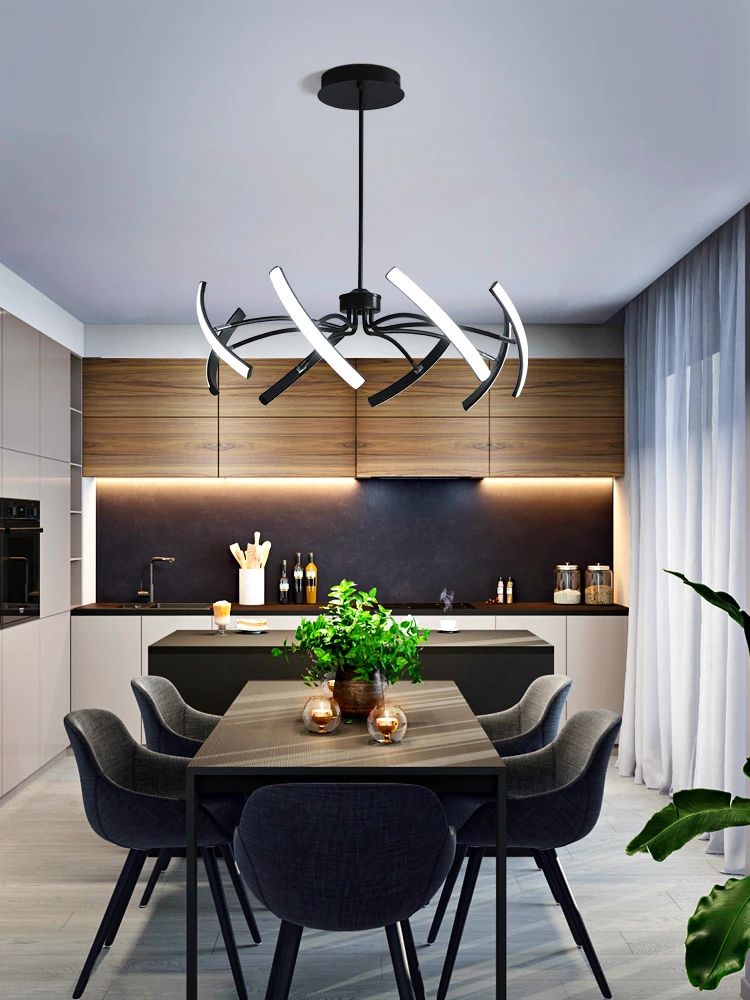 Матово завършен модерен полилей за декорация на хола Кухня спалня проучване регулируема светлина декоративни LED таванни лампи . ' - ' . 0