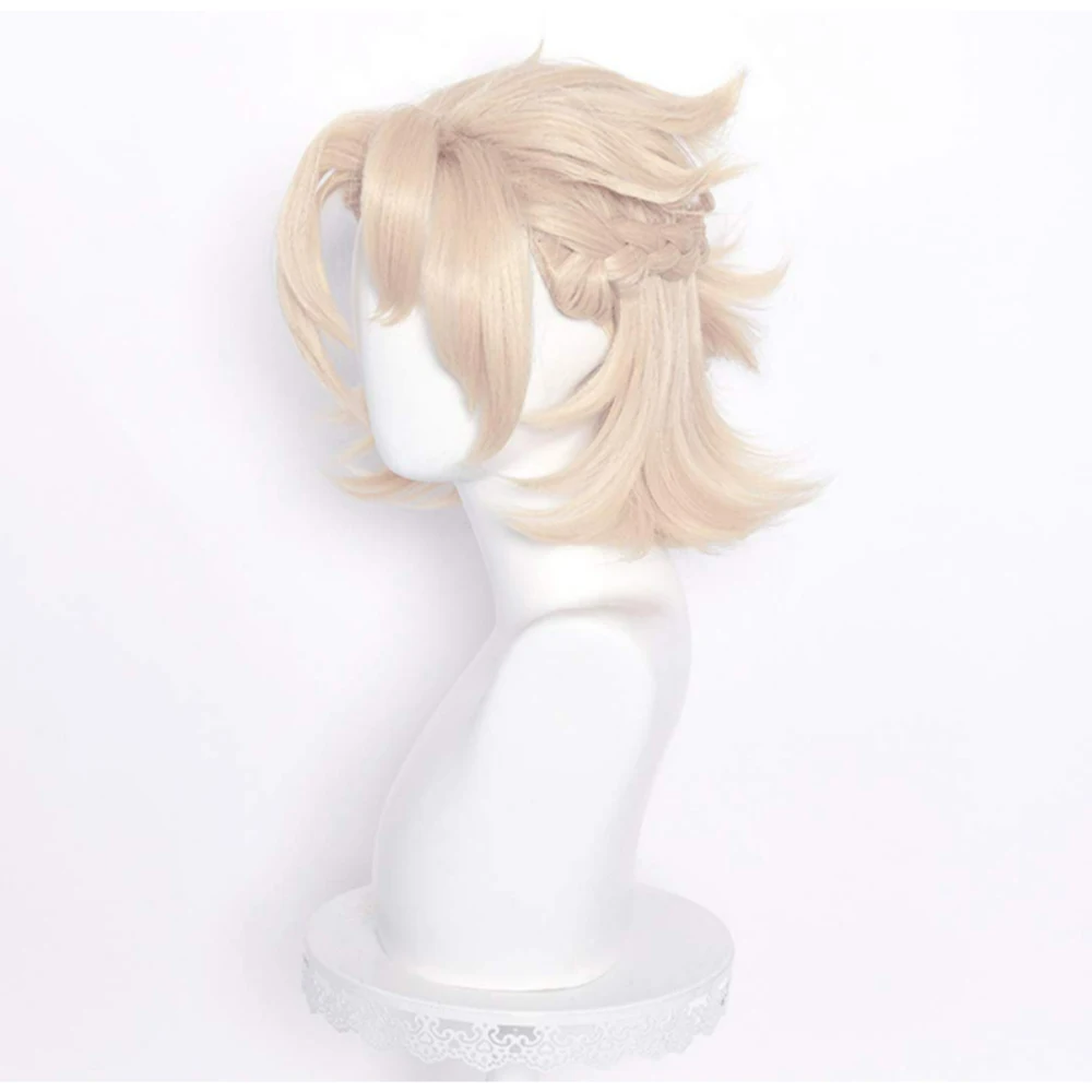 Genshin Impact Albedo перука Cosplay топлоустойчива синтетична коса Хелоуин Коледа ролева игра къса коса за унисекс възрастни мъже . ' - ' . 3