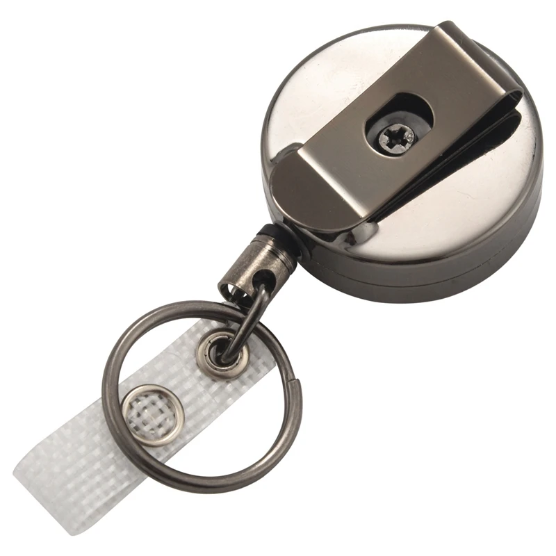 6 пакет прибиращ се държач за значка макара,метален държач за ID значка с ключодържател за колан клип ключодържател за ключодържател за име карта . ' - ' . 3