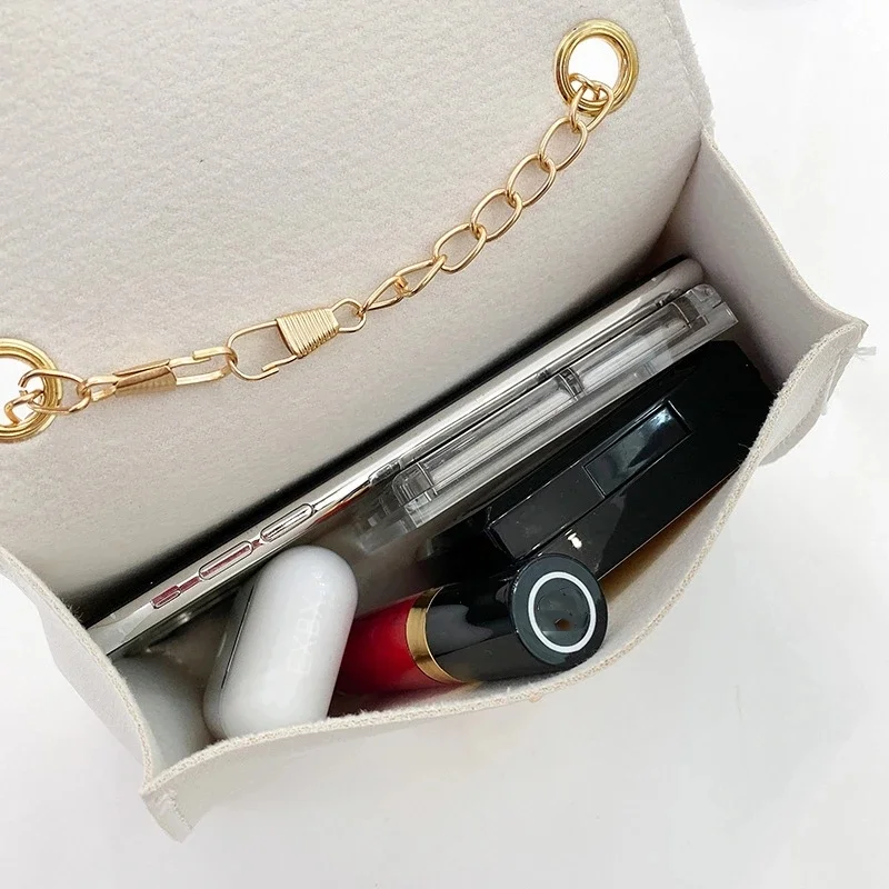 Дамски дизайнерски чанти All-match верига рамо чанта плътен цвят мини клапа чанта пратеник Crossbody чанта съединител портмонета и чанти . ' - ' . 2