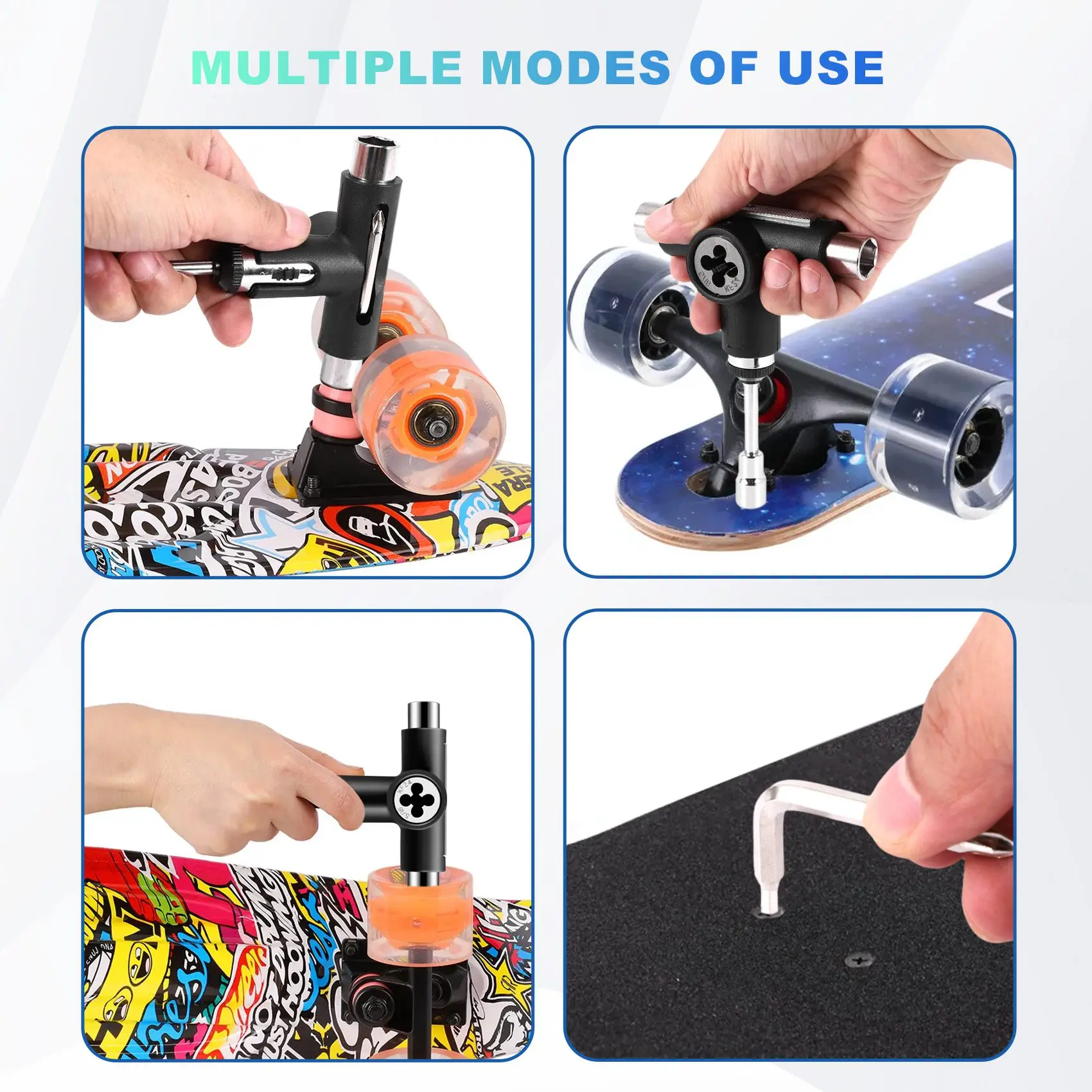 Skate Tool All-In-One многофункционален тресчотка скейтборд инструмент със скейтборд Griptape Eraser Kit . ' - ' . 5