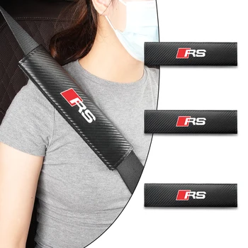 Автомобилна възглавница за рамо Подложки за предпазни колани от въглеродни влакна Защита Интериорни аксесоари за Audi Q5 Q7 Q3 A3 RS6 A7 S5 S6 S7