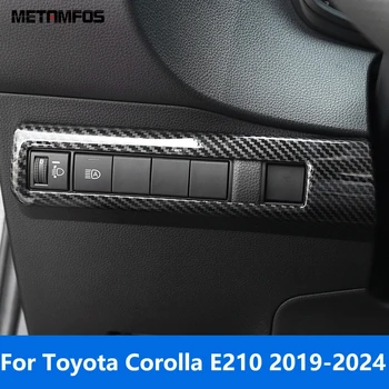 Аксесоари за кола за Toyota Corolla E210 2019-2022 2023 2024 Интериор въглеродни влакна главата светлина лампа превключвател бутон панел капак тапицерия