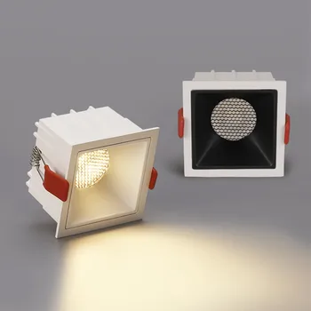 Вдлъбнати LED таван Downlight 7W 12W 15W AC85-265V LED Spot осветление Anti-Glare COB Спот светлина Вътрешен led осветително тяло