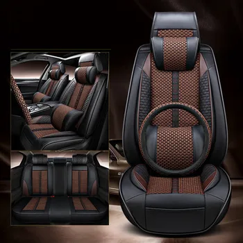 Добро качество! Пълен комплект калъфи за столчета за кола+ Капак на волана за Renault Koleos 2023-2017 дишаща издръжлива възглавница за еко седалка