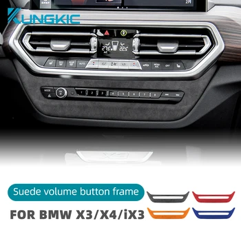 за BMW X3 X4 IX3 G01 G02 G08i 2022 2023 Италиански премиум велур кола център контрол AC CD панел рамка капак стикер аксесоари