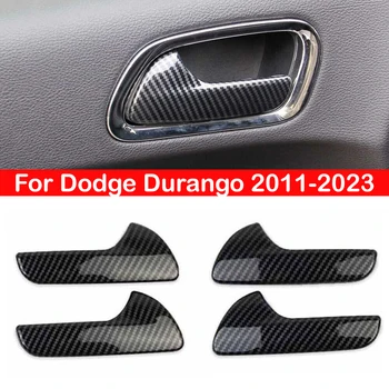 За Dodge Durango 2011-2023 4бр Интериор на автомобила ABS пластмасова въглеродна дръжка на вратата Bowl Cover Trim стикер декорация Авто аксесоари