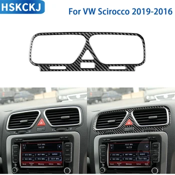 За VW Scirocco 2009-2016 Аксесоари въглеродни влакна кола интериор централен въздушен изход панел подстригване стикер декорация