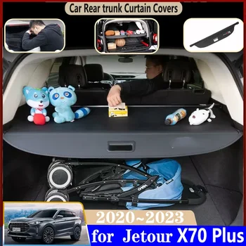  Завеса за багажника на автомобила за Jetour X70 Plus 2020 2021 2022 2023 Кола посветен багажник задна завеса покрива прибиращ се пространство аксесоари