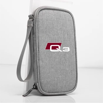 Ключ за кола Кабел Gadget Организатор чанта за съхранение Преносим калъф кабел зарядно твърд диск слушалка USB карта торбичка за Audi Q3 Q5 Q7 Q8