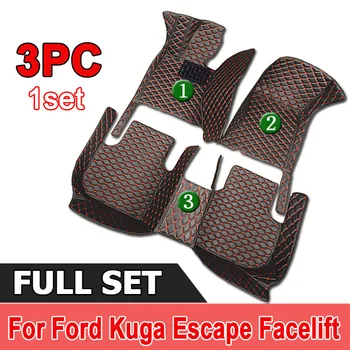 Кожени стелки за кола за Ford Kuga Escape Facelift 2019 2018 2017 2016 2015 2014 Килими Килими Подложки Интериорни части Аксесоари