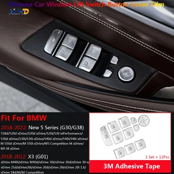 Кола врата прозорец лифт превключвател бутон капак протектор кръпка за BMW Серия 5 G30 G38 X3 G01 2018-2022 интериорни стикери аксесоари