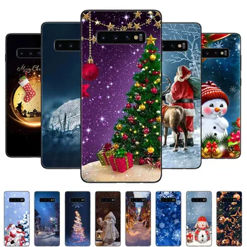 Коледен боядисан капак за Samsung Galaxy S10 S9 S8 Plus калъф силиконови меки фунди за Galaxy S7 S7 EDGE S10 5G капак