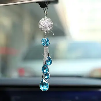 Комплимент-достоен автомобил висулка кола висулка огледало орнамент пенливи кристал кола висулка бляскав аксесоар с пречупване