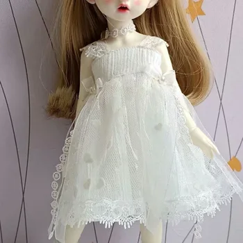 мода 1/6 1/8 BJD кукла пола, мини бяла марля рокля безплатна доставка