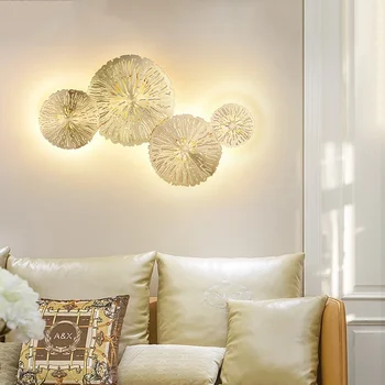 Модерна стенна лампа Lotus Leaf Sconce за баня LED светлини LOFT декор с индустриална спалня нощно легло вътрешно осветително тяло