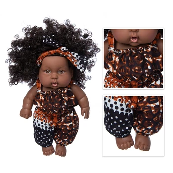 Ново бебе африкански кукли поп прероден силико bathrobre Vny 20cm роден Poupee Boneca бебе мека играчка момиче Todder