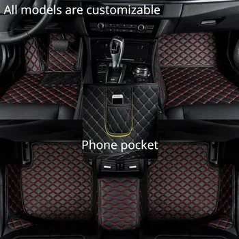 Персонализирани стелки за кола за джип компас 2007-2017 година изкуствена кожа телефон джоб килим интериор кола аксесоари