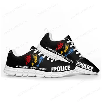 Полицейската група Поп горещи спортни обувки мъжки жени тийнейджъри деца деца маратонки случайни потребителски висококачествени двойка обувки бели