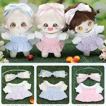Прекрасни пролетни летни рокли плат с лента за глава с лък плюшени кукли дрехи мода кукла пола за EXO Idol кукли