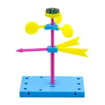 Ръчно изработен анемометър за измерване на скоростта на вятъра играчка за деца физика експеримент 96BA