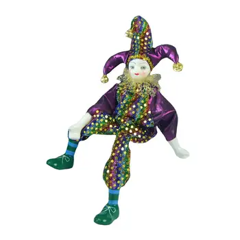 Ръчно изработена кукла арлекин с костюм Колекционерски порцелан Колекция 