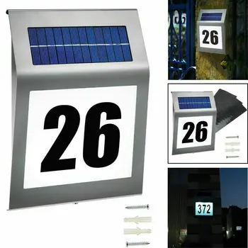 Слънчева къща номер плака светлина с 200LM движение сензор LED светлини адрес номер за дома градина врата слънчева лампа осветление