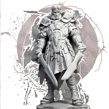 смола фигура 1/24 древен офицер стои с меч Модел Unassambled Небоядисана фигура Строителен комплект
