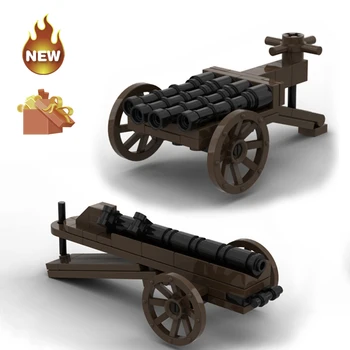 Средновековна военна артилерия Ww2 органни оръдия Moc оръдие мини бомба модели блокове играчки детски подарък за момчета момичета 2023 Направи си сам тухли Juguetes