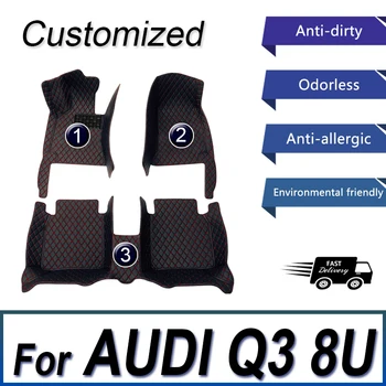 Стелки за кола за AUDI Q3 8U 2012 2013 2014 2015 2016 2017 Персонализирани авто подложки за крака автомобилни килими покритие интериорни аксесоари