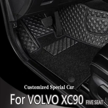 Стелки за кола за VOLVO XC90 (ПЕТ МЕСТА) 2015 2016 2017 2018 2019 2020 Персонализирана авто крак подложки автомобилен килим покритие