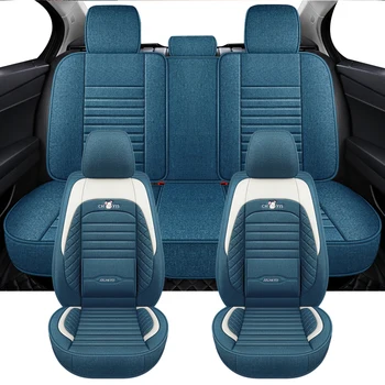 Универсален пълен комплект ленени калъфи за столче за кола за Opel Corsa D Insignia Mercedes W211 W204 W205 W203 W164 Jaguar Xf Xe авто аксесоар
