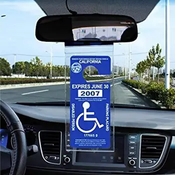 Хендикап плакат притежател за авто Ултра прозрачен притежател на разрешение за паркиране за хора с увреждания за аксесоари за автомобилни хендикапи
