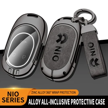 Цинкова сплав + кожа TPU защитна обвивка кола Smart Remote Key Bag Cover Case за Wei Lai NIO ET5 ET7 ES7 EC7 2020 2022 аксесоар