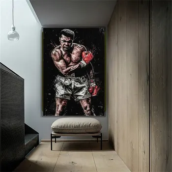 Шампионът по бокс Али Арт плакат за стена, отпечатъци от картини, класическа живопис, война за отмъщение, нова къща, хол, декорация на дома